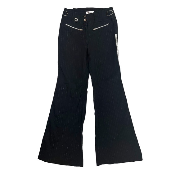 Y2K Black Flare Trousers - Size 3